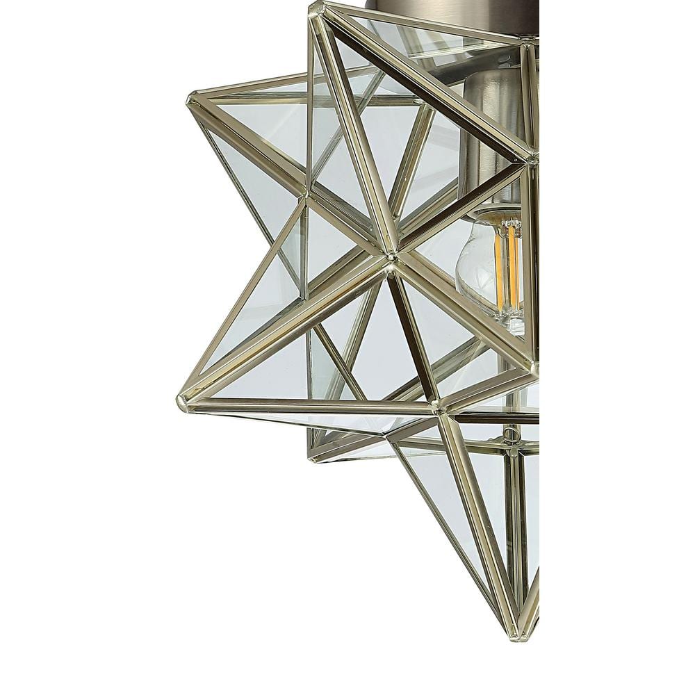 Stella 12" Nickel Bronze Moravian Star LED Flush Mount