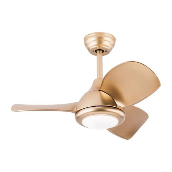 30 in. Indoor Gold Modern 6-Speed Reversible Ceiling Fan with Adjustable White Integrated LED and Remote
