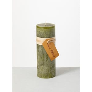 9 in. Moss Timber Pillar Candle