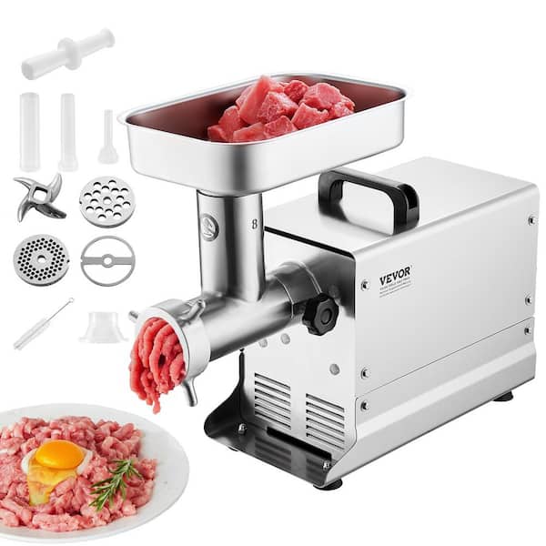 VEVOR Meat Grinder, 7 lbs. /Min Capacity Electric Meat Grinders with Blade, Grinding Plate, Sausage Maker, Stainless Steel