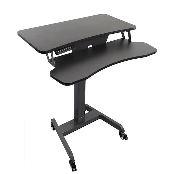 31.5 in. Black Electric Mobile Standing Desk