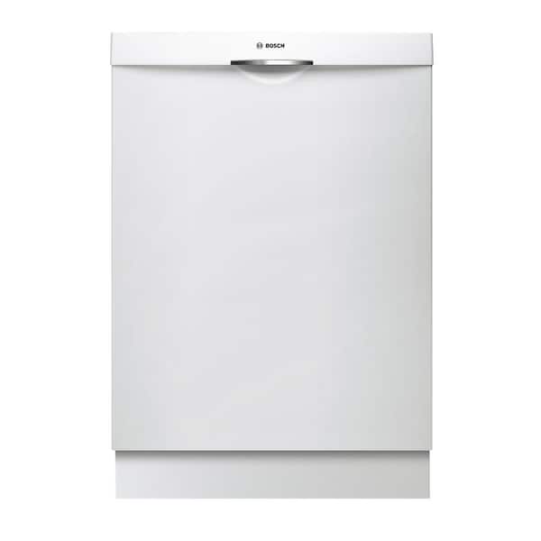 Bosch 300 Series 24 in. White Top Control Tall Tub Scoop Handle Dishwasher with Stainless Steel Tub and 3rd Rack, 44dBA