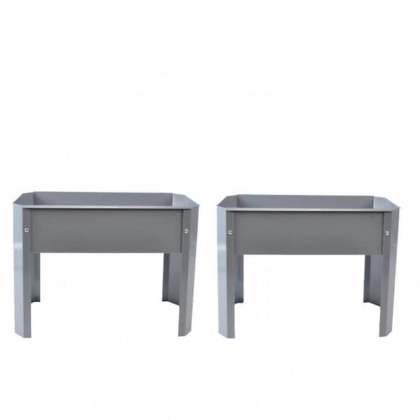HumblePleb Mini Metal Raised Planter with Legs in Gray with 2 Sets
