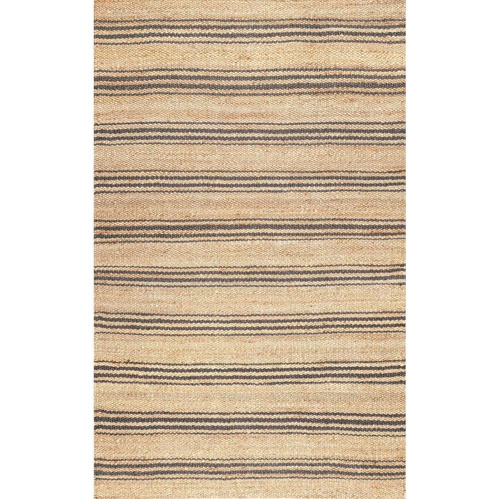 Sandy Natural Striped Jute Handmade Area Rug 3' x 5'