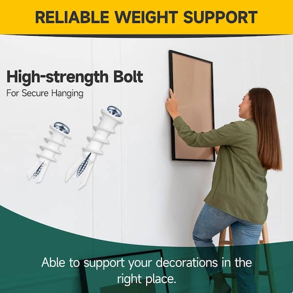 Self Drilling Drywall Anchors & Screws (150-Pack) 0.54 in. x1.65 in. 0.39 in. x1.26in. 0.6in. x1.26'' Anchors, #8 Screws