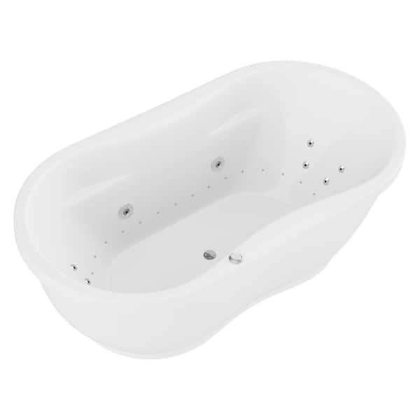 Lori 72 in. Acrylic Flatbottom Whirlpool and Air Bathtub in White
