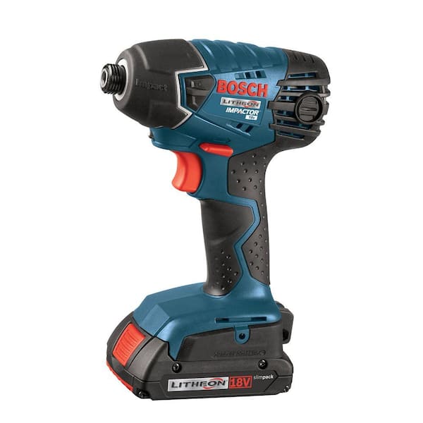 Bosch 18 Volt Lithium-Ion Cordless Electric 1/4 in. Variable Speed Impact Driver Kit with (2) 2.0 Ah Batteries