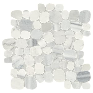 Stone Decor Shadow 12 in. x 12 in. Marble Pebble Mosaic Tile (9.5 sq. ft./Case)