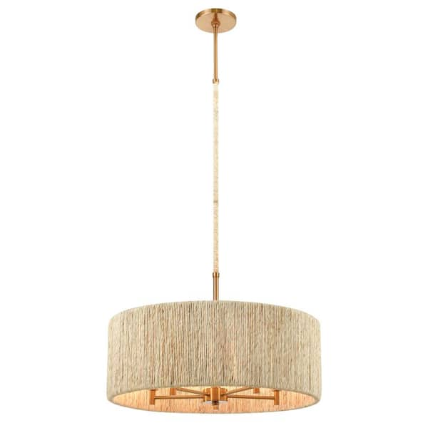 Titan Lighting Corde 24 in. Wide 5-Light Satin Brass Chandelier with ...