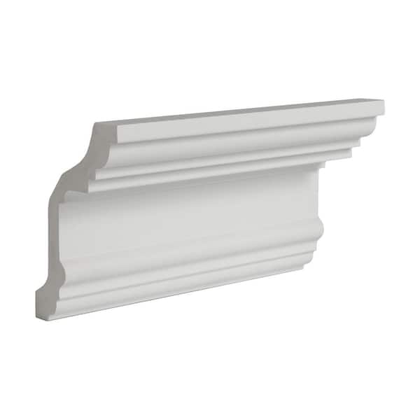 American Pro Decor 2-9/16 in. x 3-1/2 in. x 6 in. Long Plain Polyurethane Crown Moulding Sample