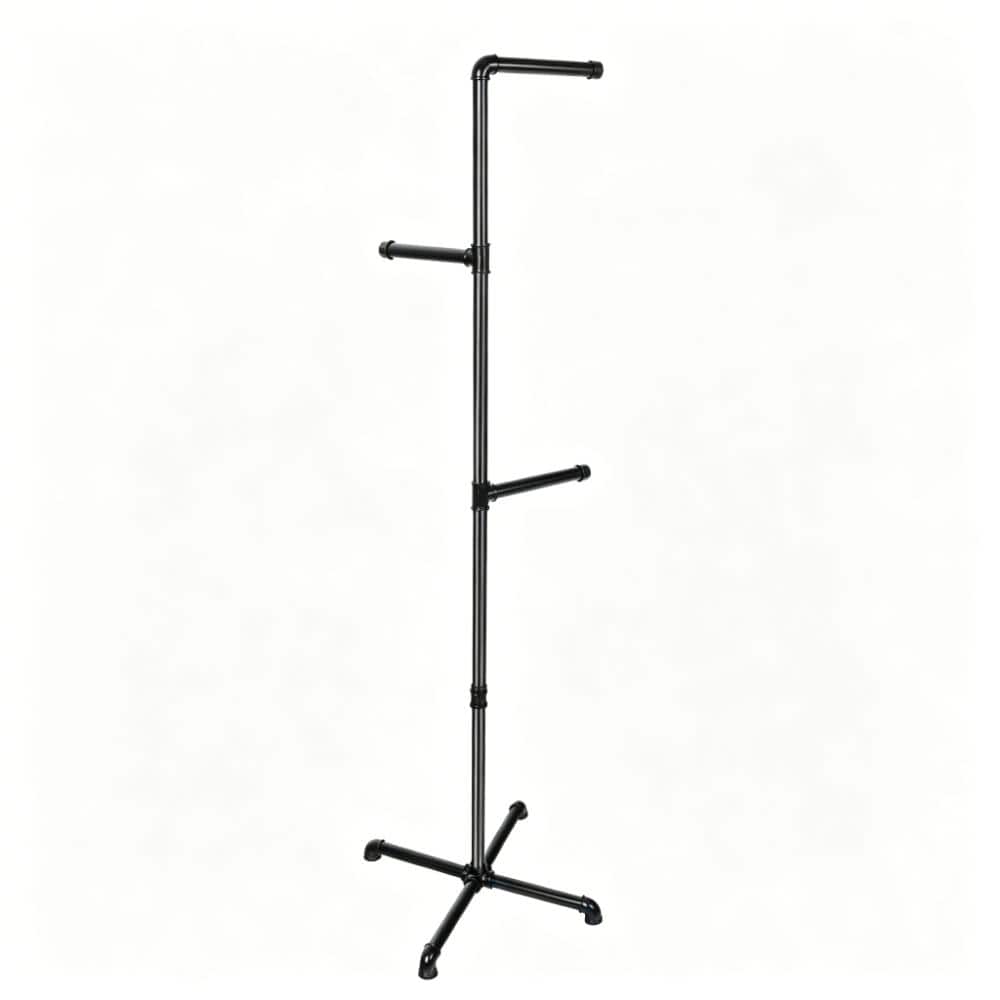Black metal corner hanging plant stand, ideal for displaying