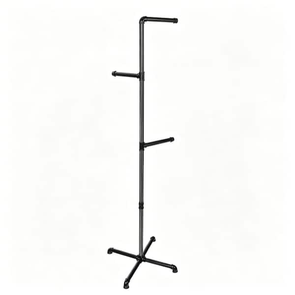 Black metal corner hanging plant stand, ideal for displaying plants in bedroom, living room, garden and balcony.