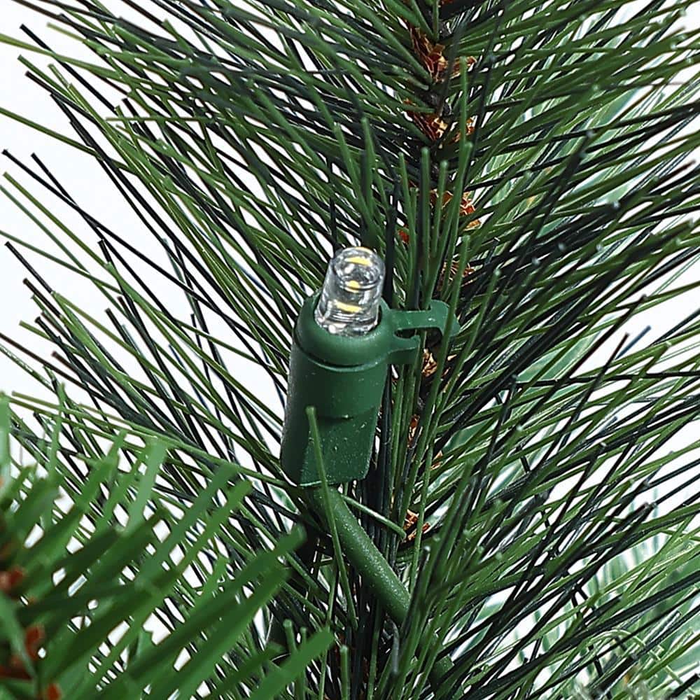 4' Green Pre-Lit Pine Christmas Tree with Metal Pot