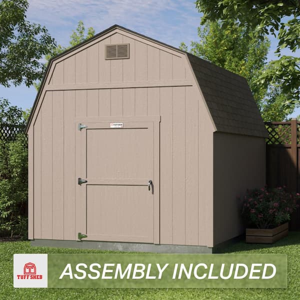 Professionally Installed Tahoe Series Unpainted Tucson 10 ft. W x 12 ft. D Wood Storage Shed 6 ft. Sidewall(120 sq. ft.)