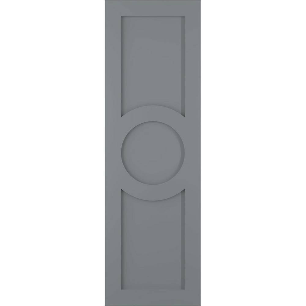 True Fit 15 in. x 48 in. PVC Center Circle Arts and Crafts Fixed Mount Flat Panel Shutters, Ocean Swell (Per Pair) price history on PriceWatchPro
