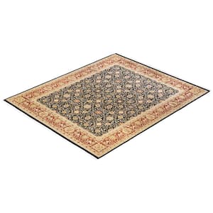 Mogul One-of-a-Kind Traditional Black 8 ft. 2 in. x 9 ft. 10 in. Oriental Area Rug