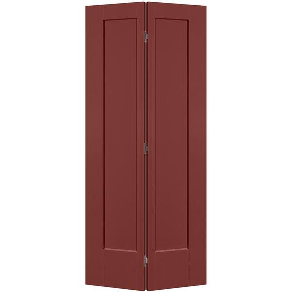 36 in. x 80 in. 1-Panel Lincoln Park Hollow Core Red Bluff Molded Composite Bi-Fold Door