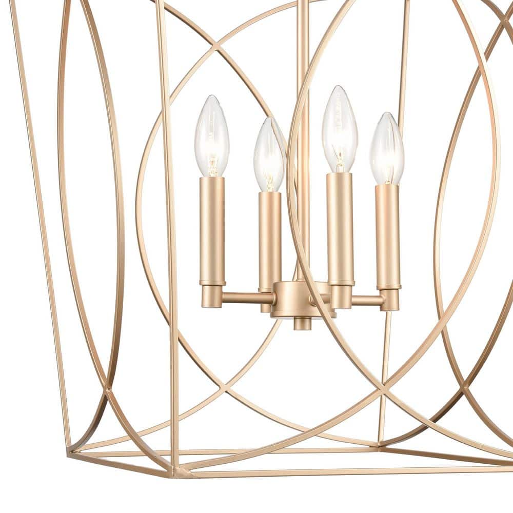 Modern Gold 4-Light Geometric Pendant Light