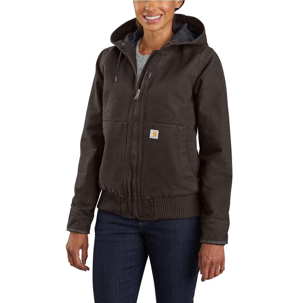 Carhartt Woman's Large Dark Brown Cotton Washed Duck Active Jacket ...