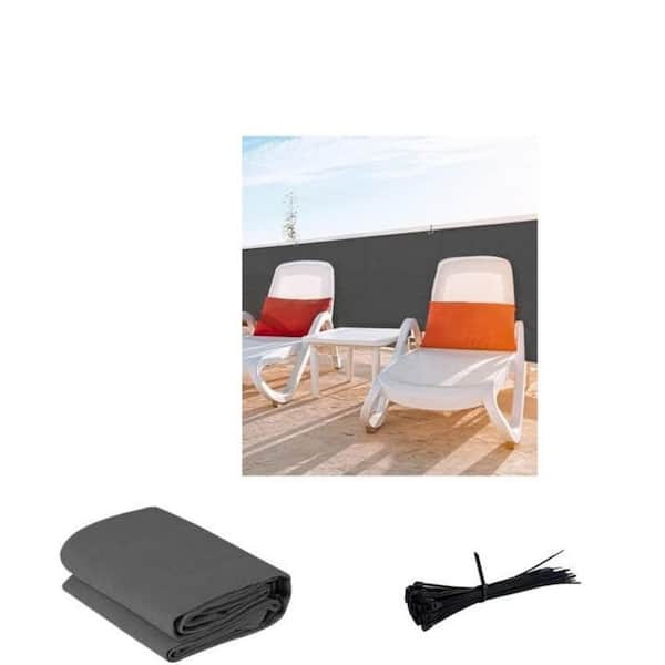 Cubilan Custom Size 2 ft. 6 in. x 34 ft. Charcoal Balcony Privacy Screen, UV Protection Privacy Fence Screen, 90% Shielding