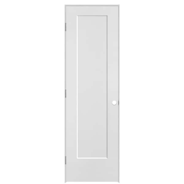 Masonite 24 in. x 80 in. 1-Panel Lincoln Park Right-Hand Solid Core Primed Molded Composite Single Prehung Interior Door