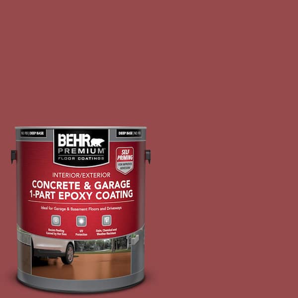 BEHR PREMIUM 1 gal. #M140-6 Circus Red Self-Priming 1-Part Epoxy Satin Interior/Exterior Concrete and Garage Floor Paint