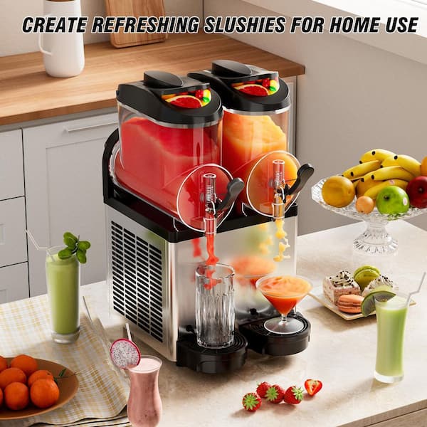 Hooure Commercial Slushy Machine 910 oz. 12l x 2 Food-Grade