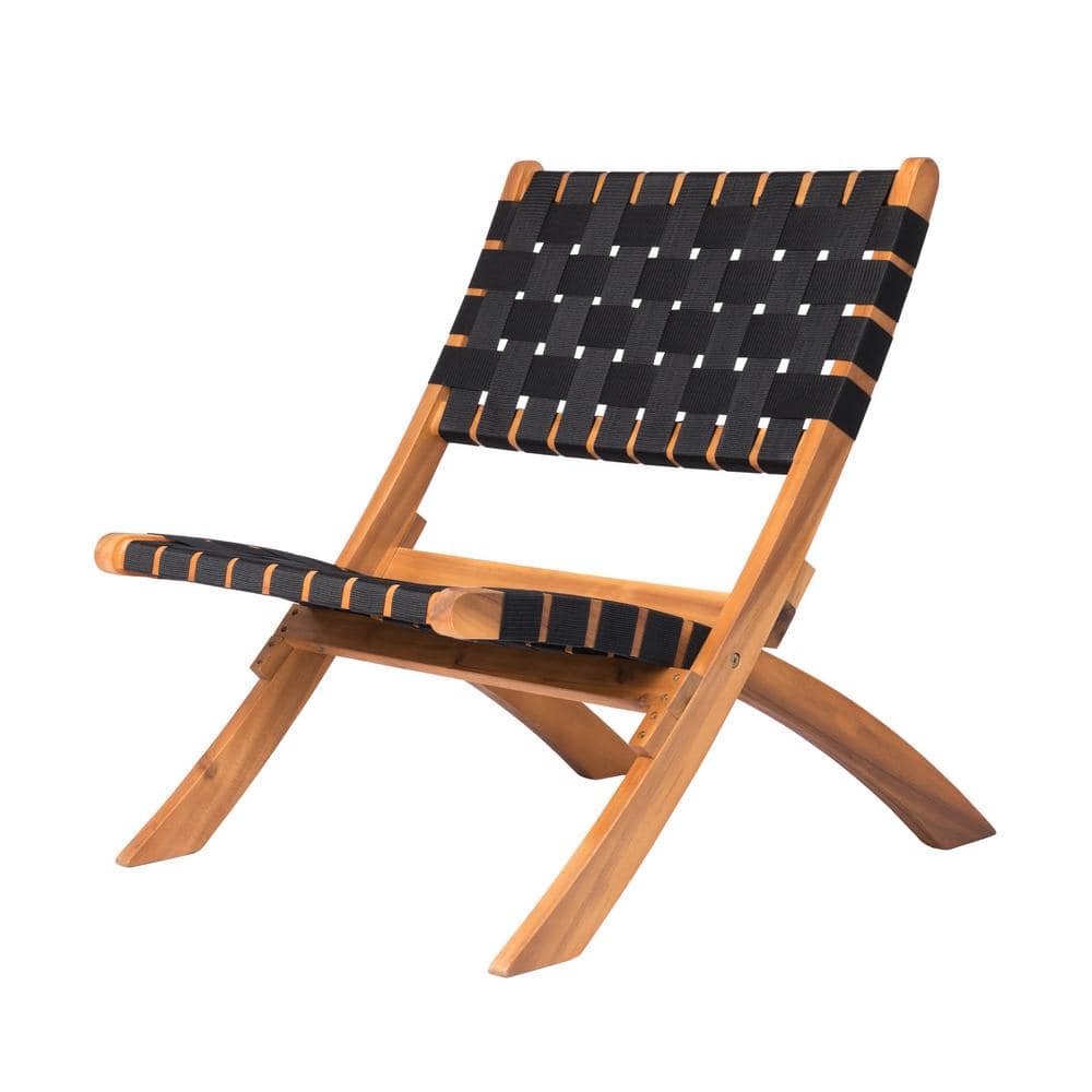 Patio Sense Sava Folding Outdoor Wooden Lounge Chair 62774 The Home Depot