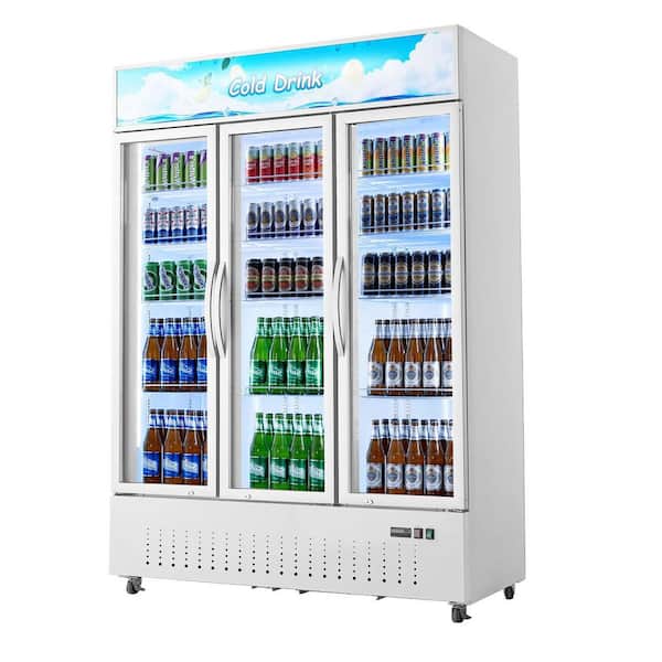 Display Fridge Commercial Refrigerator 36.4 cu.ft./ 1030L Upright Beverage Cooler 26.97 in. 12-Adjustable Shelves Silver