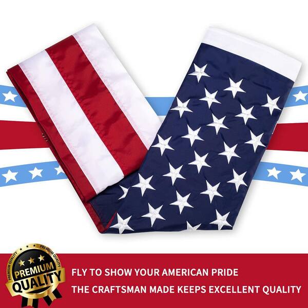 thumbnail image 2 of Large 4x6 FT American US Flag - 100D Polyester With Metal Grommets - RFCO 2 of 6