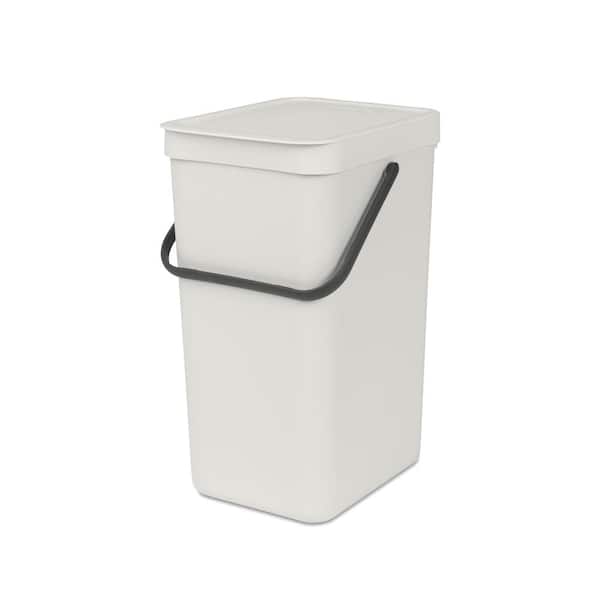 Sort and Go 4.2 Gal. (16 l) Light Gray Plastic Indoor Recycling Bin