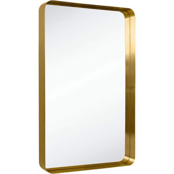 Tileon 32 in. W x 32 in. H Small Round Aluminum Framed Wall Bathroom Vanity  Mirror in Gold AYBSZHD2225 - The Home Depot