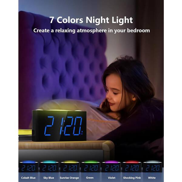 Aazon.co: AFEXOA Alar Clock Radio For Bedroo, Glow Sall Digital
