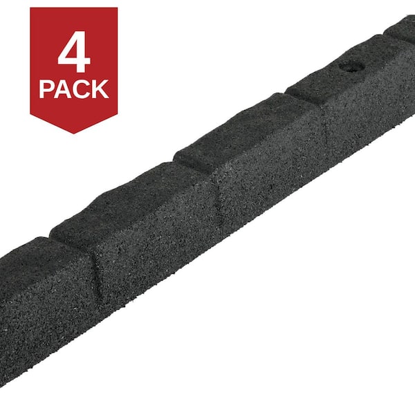 48 in. x 2.5 in. x 3 in. Black SmartLoc Cobblestone Rubber Edging (4-Pack)