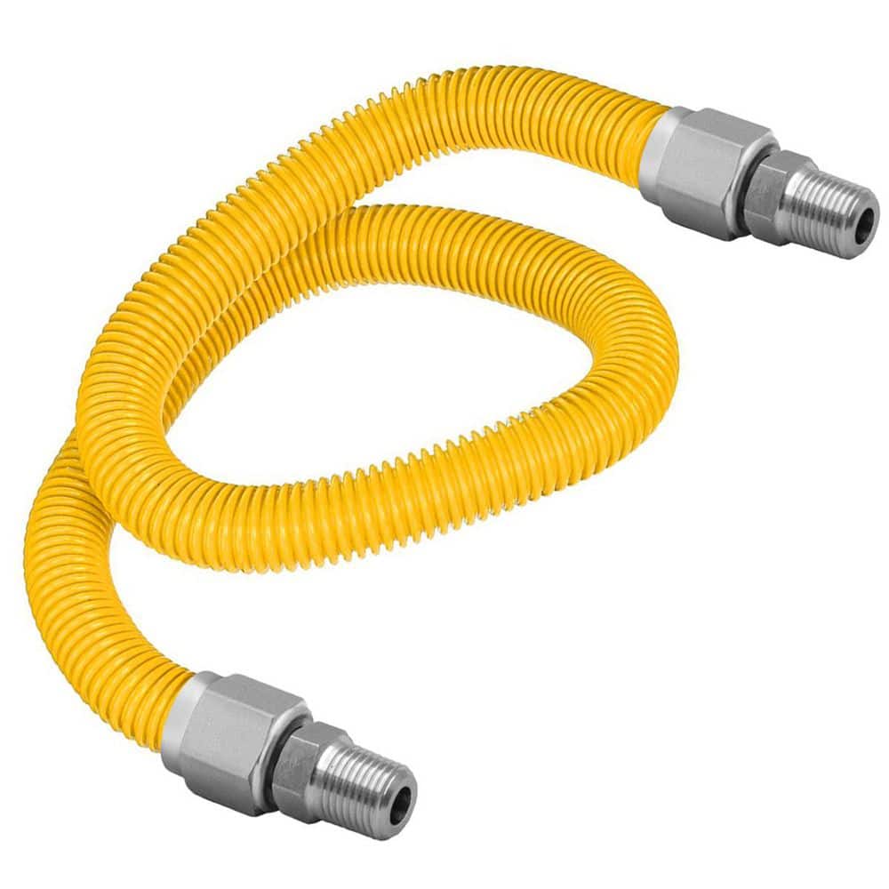 36 Inch Gas Connector with Fittings, Yellow Coated Gas Connector, 1/2 in. OD, 3/8 in. MIP x 3/8 in. MIP Connection price history on PriceWatchPro