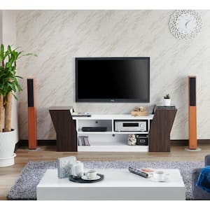 Cherie 71 in. Wenge TV Stand Fits TVs Up to 80 in. with Cable Management