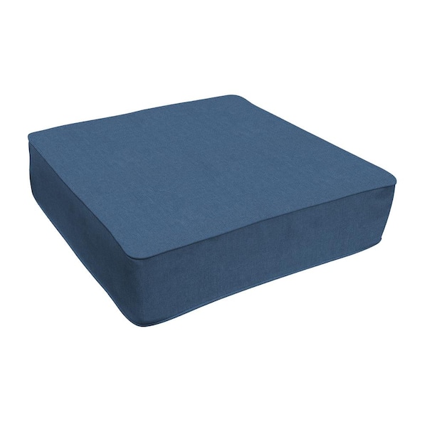 Outdoor Deep Seating Lounge Seat Cushion Textured Solid Pacific Blue ...