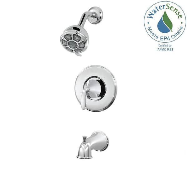 Pfister Pasadena Single Handle 3 Spray Tub And Shower Faucet In   Polished Chrome Pfister Shower Bathtub Trim Kits 8p8 Ws1 Pdcc 64 600 