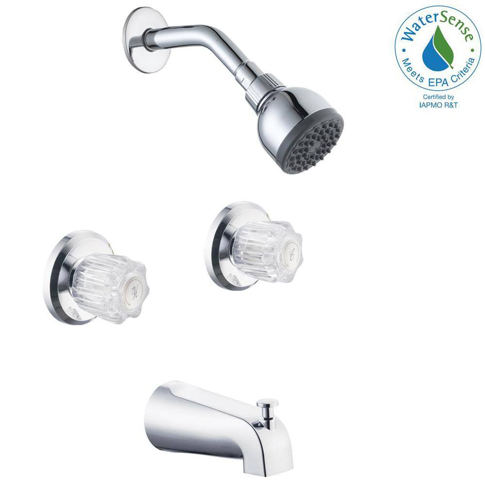 Glacier Bay Aragon 2Handle 1Spray Tub and Shower Faucet in Chrome (Valve Included) 8330401