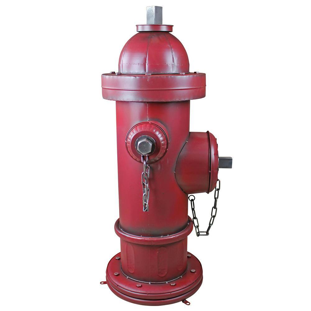 Grande Red Vintage Metal Fire Hydrant Garden Statue