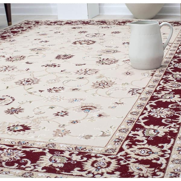Rugs America Century Floral Cream 2'6"x10'0" Vintage White Area Rug