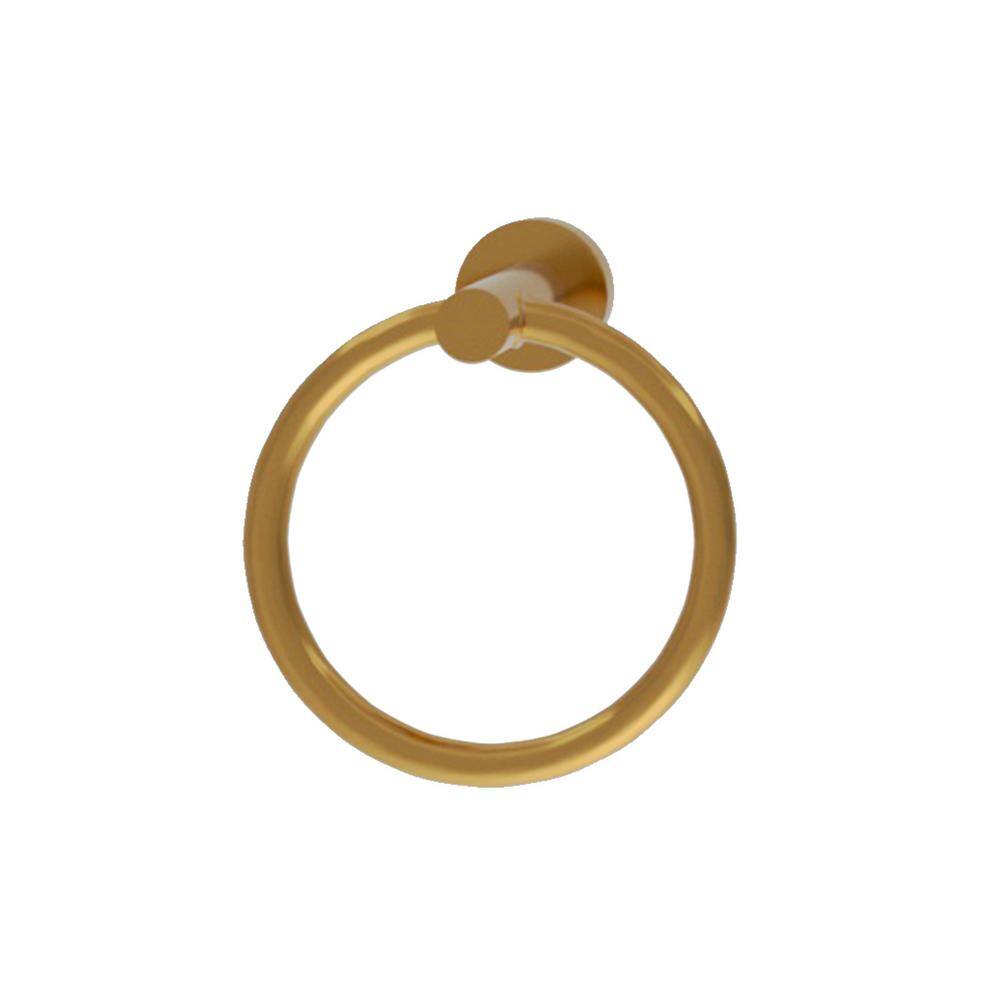 Wall Mounted Round Closed Thicken Space Aluminum Towel Ring Bath Hardware Accessory in Brushed Gold