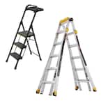 23 ft. Reach MPXT Aluminum Multi-Position Ladder with Project Top/3-Step Pro-Grade Steel Project Ladder (Combo-Pack)