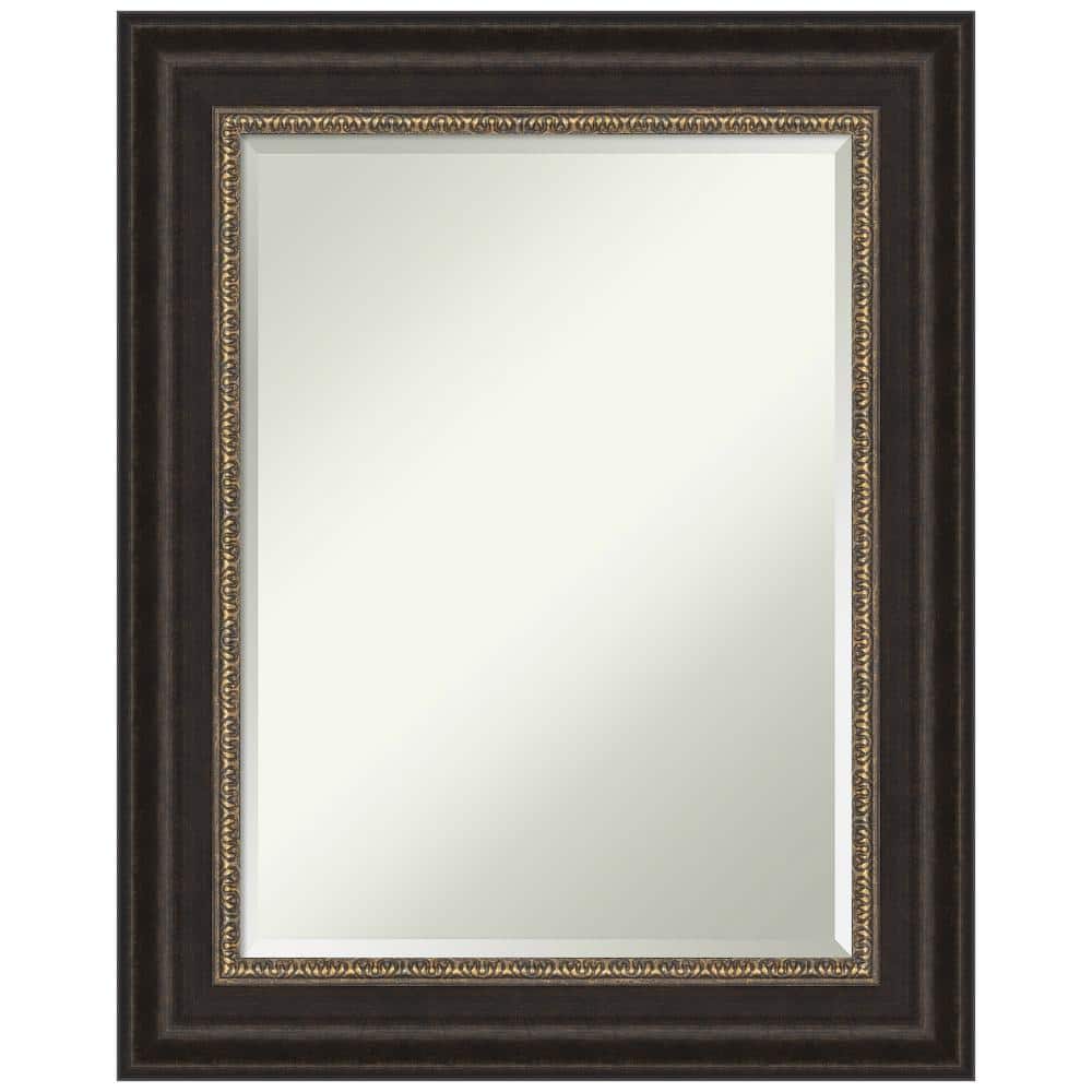 Medium Rectangular Bronze and Gold Bathroom Vanity Mirror