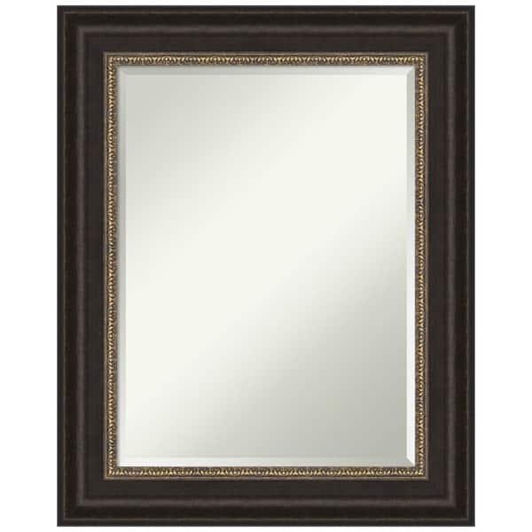 Amanti Art Medium Rectangle Bronze Bronze/Copper Metallic Beveled Glass Modern Mirror (30.25 in. H x 24.25 in. W)