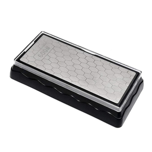 7 in. 600/1200-Grit Diamond Whetstone with Double-Sided Honeycomb Non-Slip Base for Kitchen Outdoor Tools