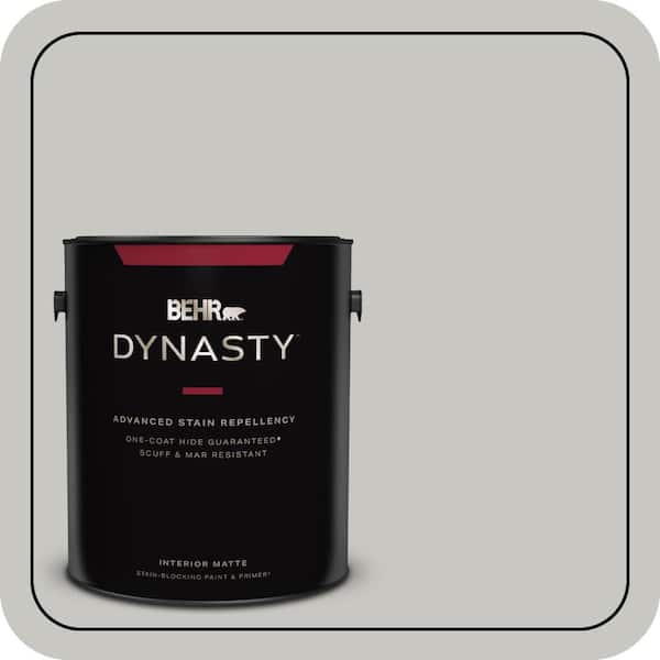 BEHR DYNASTY 1 gal. #MQ2-59 Silver City One-Coat Hide Matte Interior Stain-Blocking Paint & Primer