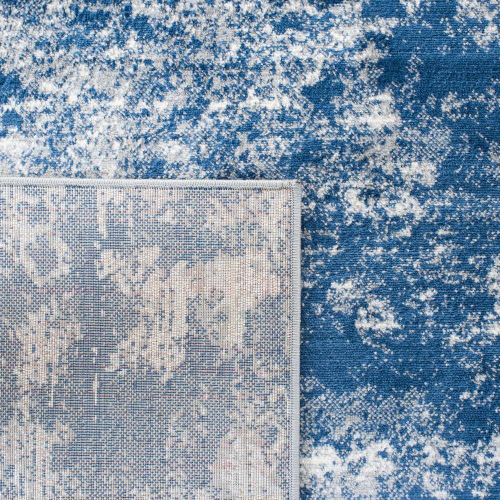 Reversible Grey/Navy Synthetic 5' Square Stain-Resistant Rug