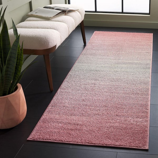 Adirondack 3 ft. x 8 ft. Blush/Gray Gradient Transitional Runner Rug