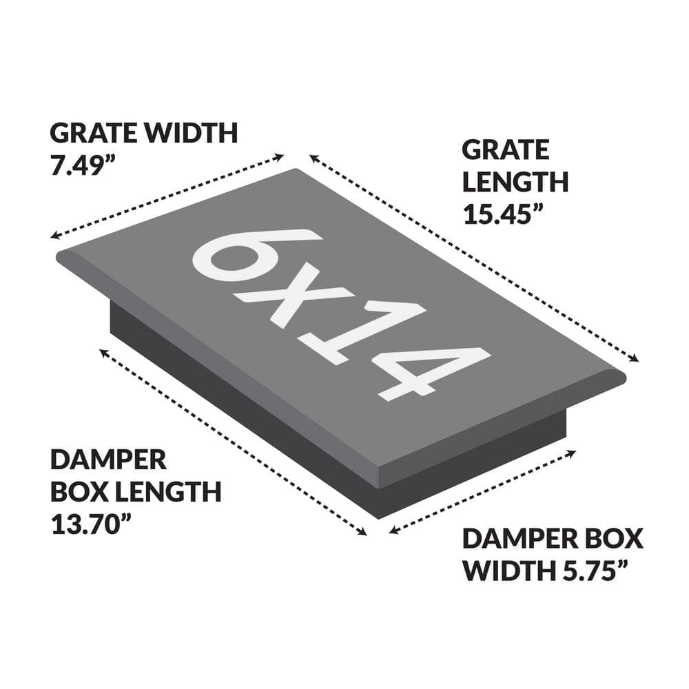 Rubbed Bronze 6x14 Rectangular Floor Register